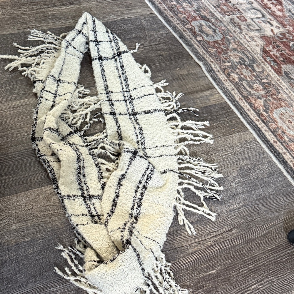 Plaid Fringe Scarf